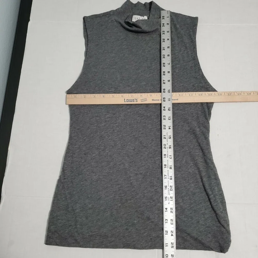 Velvet Graham & Spencer Sleeveless Gray Top with Mock Neck Size M Medium So Soft - Picture 4 of 8